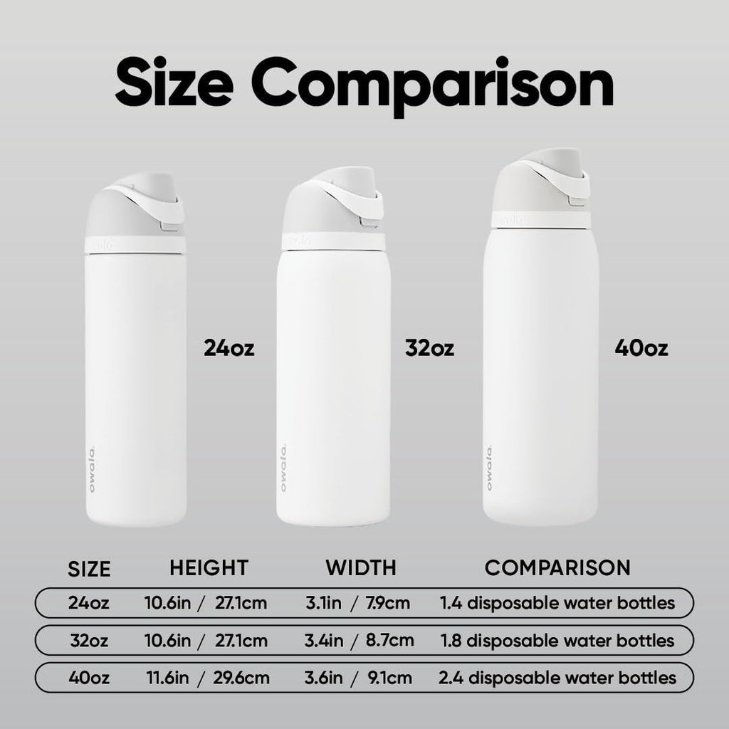 Owala FreeSip Insulated Stainless Steel Water Bottle with Straw, BPA-Free Sports Water Bottle, Great for Travel, 24 Oz, Denim