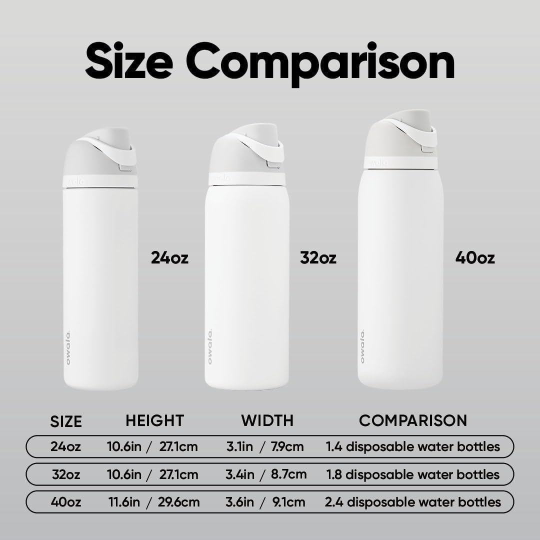 Owala FreeSip Insulated Stainless Steel Water Bottle with Straw, BPA-Free Sports Water Bottle, Great for Travel, 24 Oz, Denim
