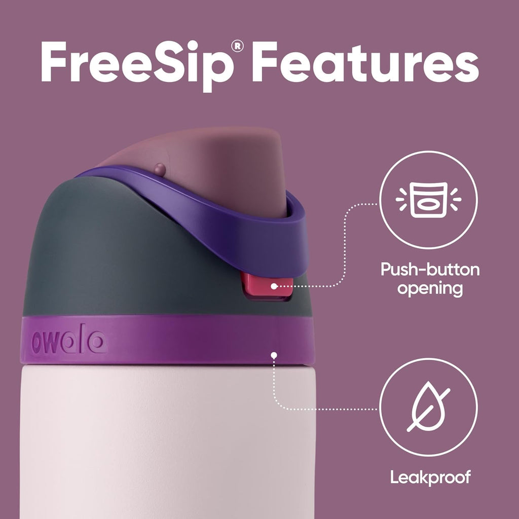 Owala FreeSip Insulated Stainless Steel Water Bottle with Straw, BPA-Free Sports Water Bottle, Great for Travel, 24 Oz, Denim