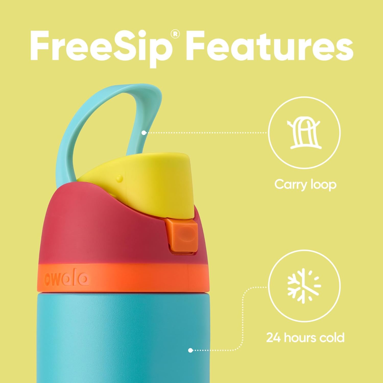 Owala FreeSip Insulated Stainless Steel Water Bottle with Straw, BPA-Free Sports Water Bottle, Great for Travel, 24 Oz, Denim