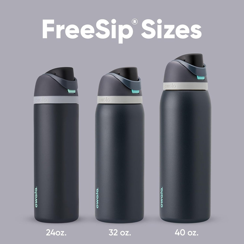 Owala FreeSip Insulated Stainless Steel Water Bottle with Straw, BPA-Free Sports Water Bottle, Great for Travel, 24 Oz, Denim