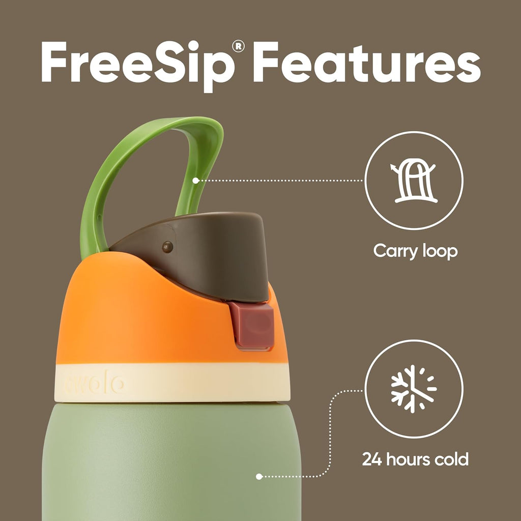 Owala FreeSip Insulated Stainless Steel Water Bottle with Straw, BPA-Free Sports Water Bottle, Great for Travel, 24 Oz, Denim