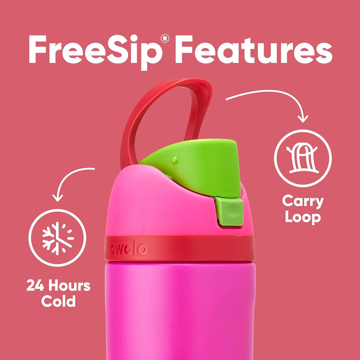 Owala FreeSip Insulated Stainless Steel Water Bottle with Straw, BPA-Free Sports Water Bottle, Great for Travel, 24 Oz, Denim