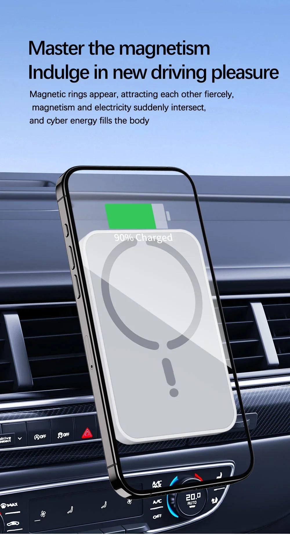 Magnetic Wireless Car Charger Air Outlet Phone Holder for iPhone 17 16 15 14 13 12 Pro Max Fast Wireless Car Charging Station