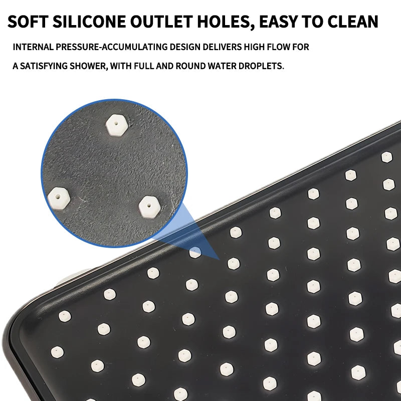 360° Swivel Rainfall Shower System, High Pressure Overhead & Multi-Mode Handheld Combo with Universal Fit,Water Saving