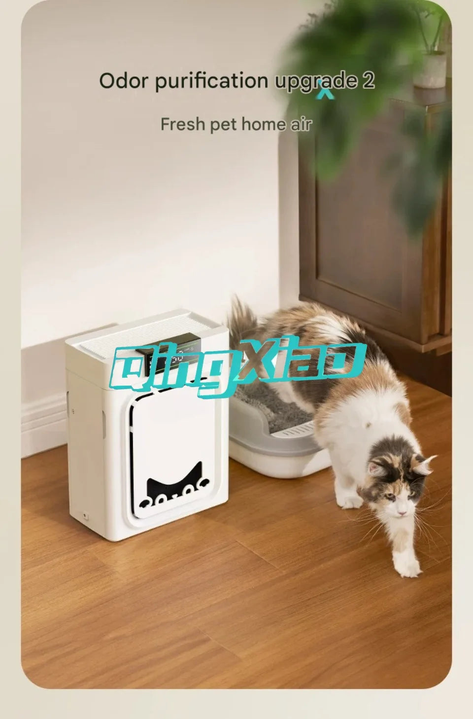 Oneisall Fully Automatic Pet Air Purifier For Dogs Cats With Dual Washable Filters Adsorbing Floating Fur Household Cleaner