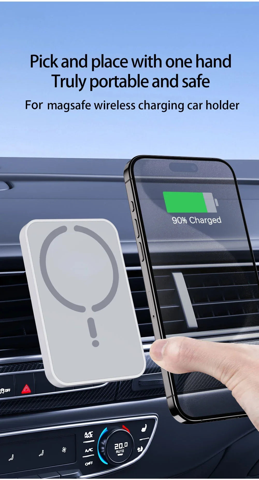 Magnetic Wireless Car Charger Air Outlet Phone Holder for iPhone 17 16 15 14 13 12 Pro Max Fast Wireless Car Charging Station