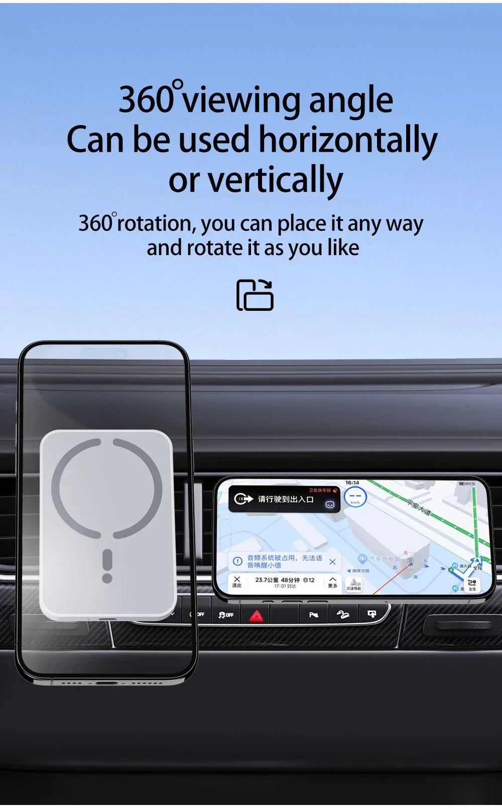 Magnetic Wireless Car Charger Air Outlet Phone Holder for iPhone 17 16 15 14 13 12 Pro Max Fast Wireless Car Charging Station