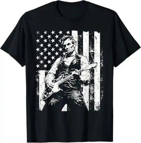 George Washington Abe Lincoln Playing Guitar 250th Birthday of America T-Shirt Vintage 250 Years USA Patriotic Anniversary Gift