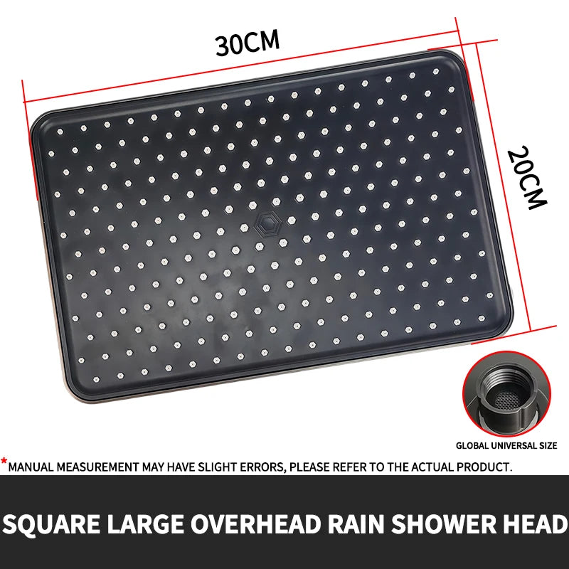360° Swivel Rainfall Shower System, High Pressure Overhead & Multi-Mode Handheld Combo with Universal Fit,Water Saving