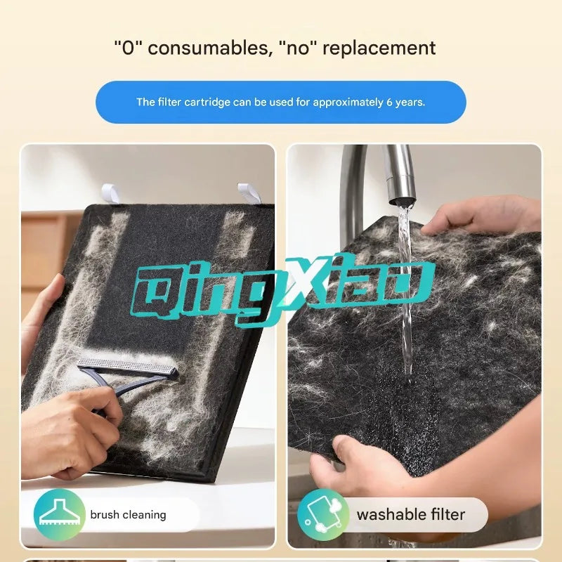 Oneisall Fully Automatic Pet Air Purifier For Dogs Cats With Dual Washable Filters Adsorbing Floating Fur Household Cleaner